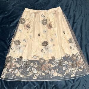 Adiva sheer embroidered midi skirt